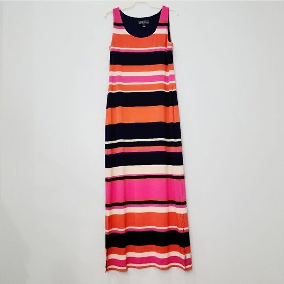 3/$30 JESSICA HOWARD Maxi Stripped Dress Side Slit - Picture 10 of 10